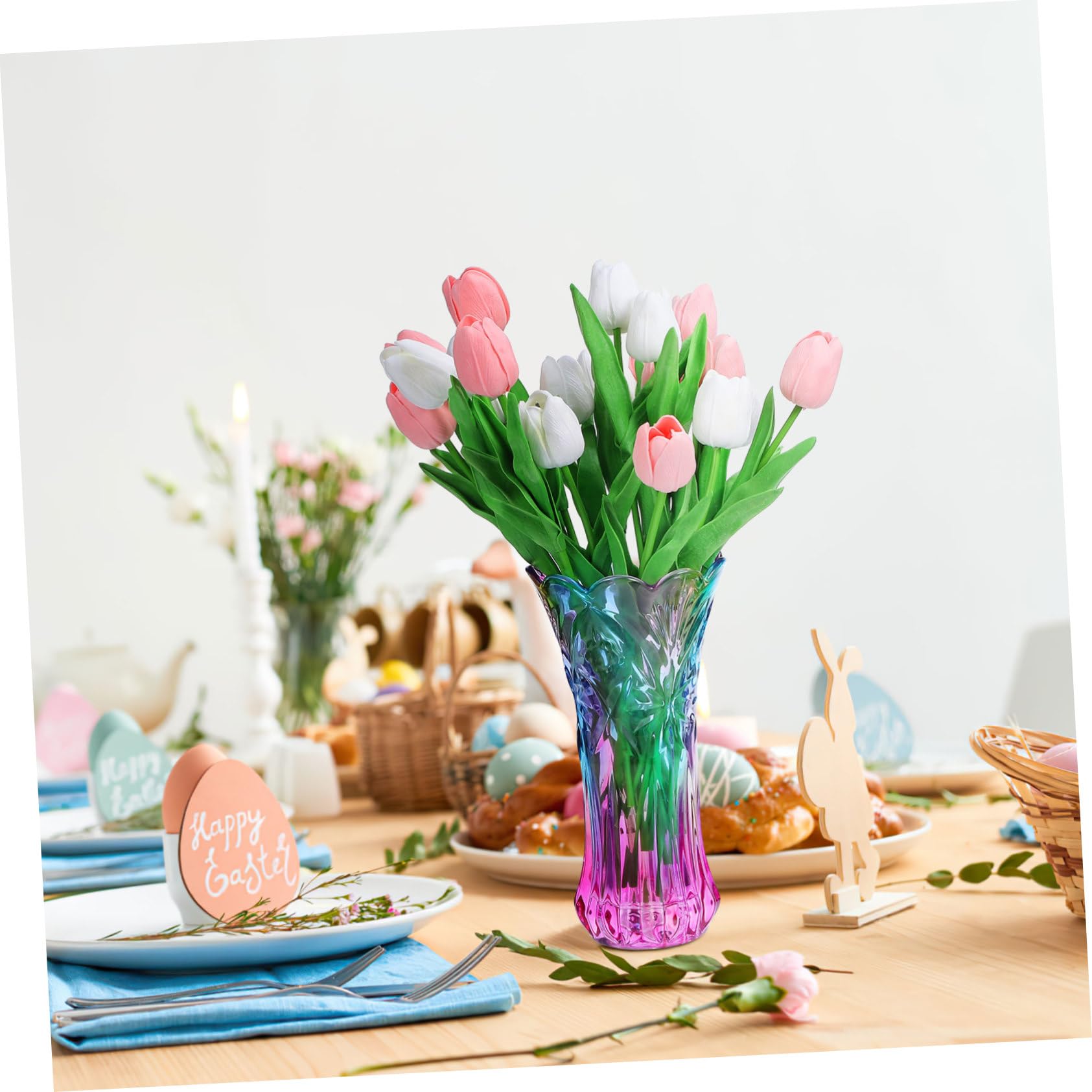 Amazon.com: Colorful Crystal Glass Flower Vase for Home Table