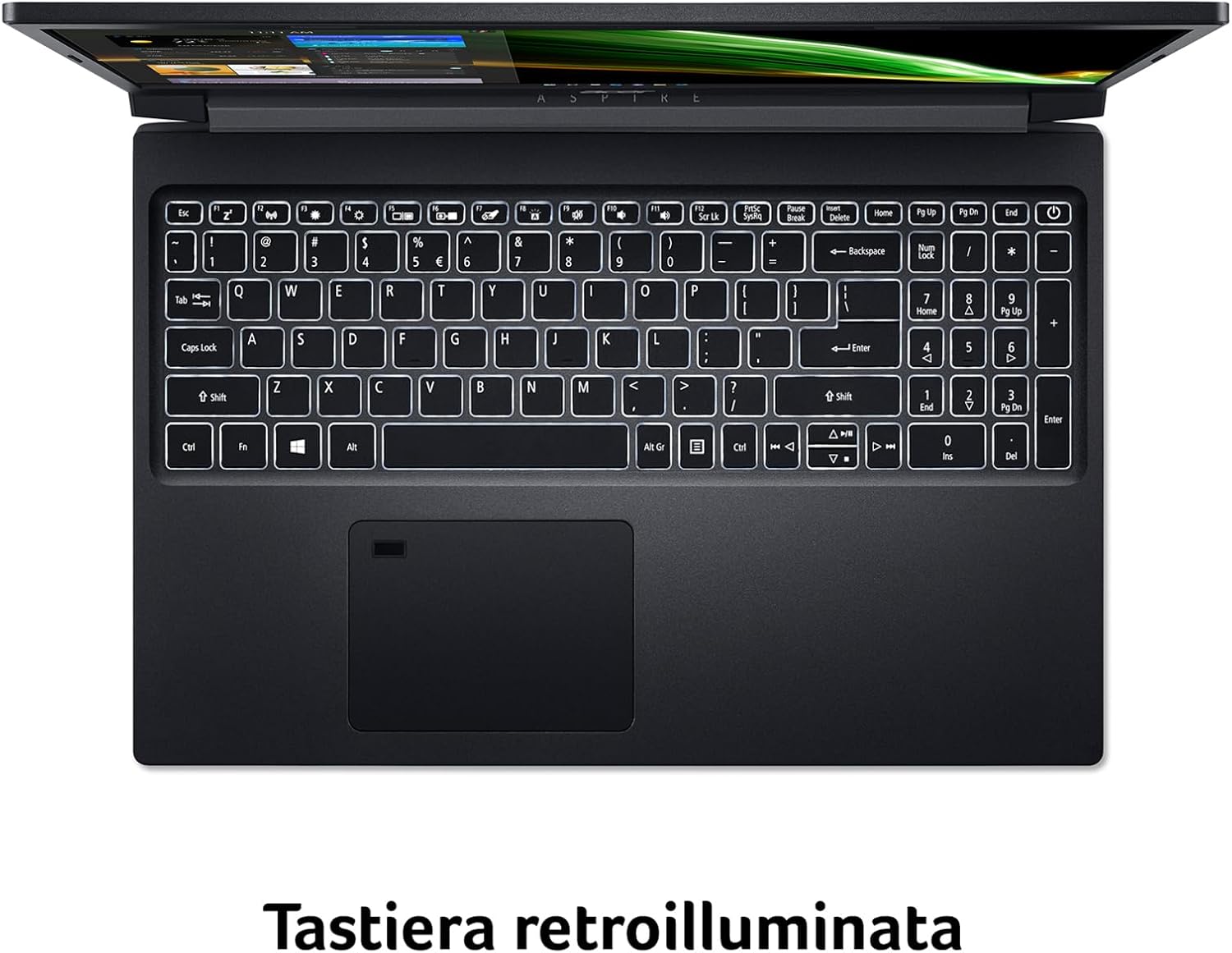 Acer Aspire 7 A715-51G-52MV Notebook Gaming, Processore Intel Core i5-1240P, RAM 8 GB DDR4, 512 GB PCIe NVMe SSD, Display 15.6 FHD IPS 144 Hz LCD, NVIDIA GeForce RTX 3050 4 GB, Windows 11 Home Acer Aspire 7 A715-51G-52MV Notebook Gaming, Processore Intel Core i5-1240P, RAM 8 GB DDR4, 512 GB PCIe NVMe SSD, Display 15.6 FHD IPS 144 Hz LCD, NVIDIA GeForce RTX 3050 4 GB, Windows 11 Home