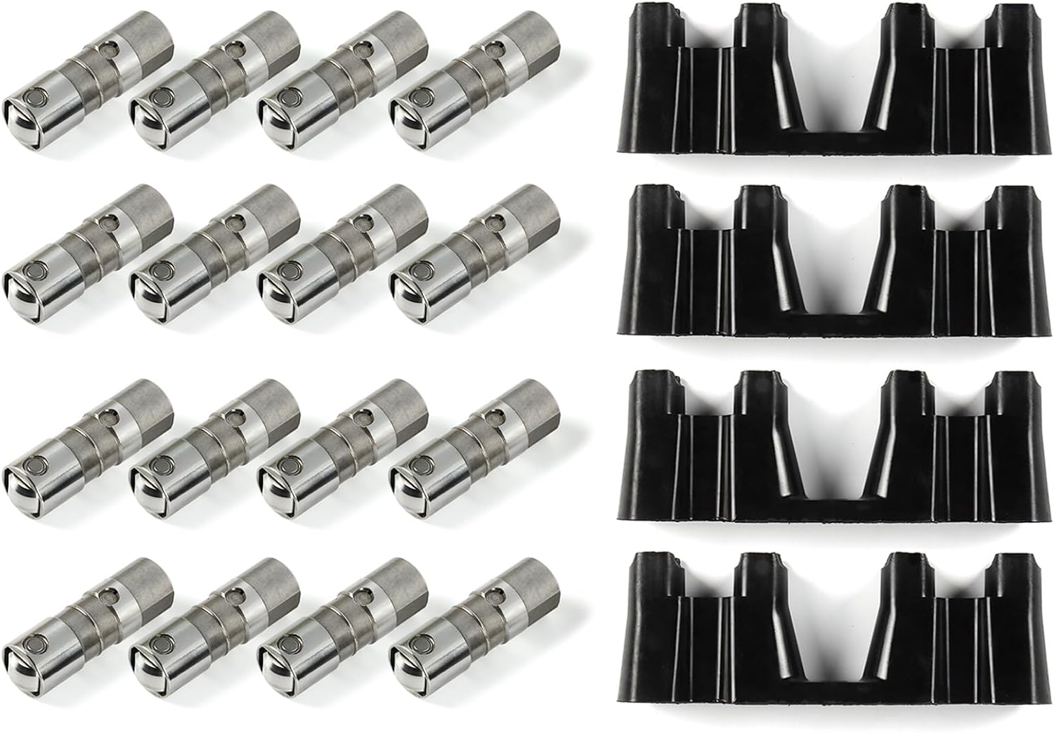 16pcs Hydraulic Roller Lifters & 4pcs Guide Trays Fits for LS7 Lifters LS/LQ 4.8L/5.3L/5.7L/6.0L/6.2L Engine Hydraulic Roller Valve Lifters Replace 12499225 12595365 HT-2148 HL124