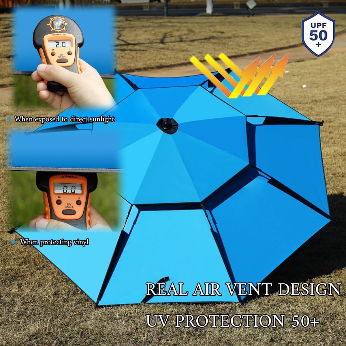 Sombrilla de playa shade Parasol Pesca de aire libre protección contra lluvia Sombrilla de Protección UV Doble Transpirable sombrilla de jardín Plegable