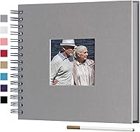 Vista 17 de Álbum de fotos para scrapbook DIY de 10 x 10 pulgadas con cubierta de diseño de ventana, 80 páginas, libro de recuerdos de papel artesanal para Negro