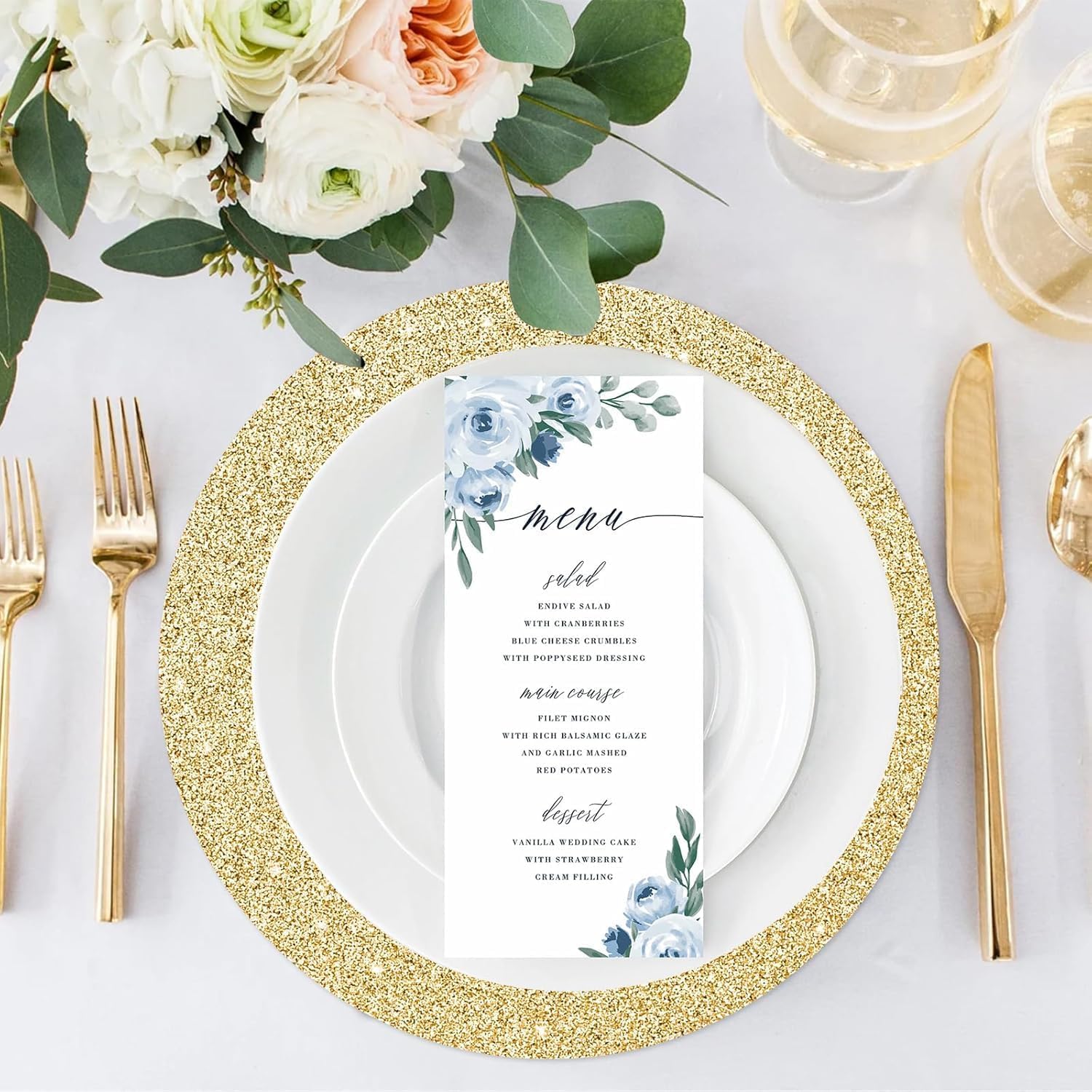 50 tovagliette di carta oro rotonde scintillante oro, tovagliette usa e getta rotonde, 35 cm, decorative per tavolo da pranzo, feste, compleanno, Matrimonio
