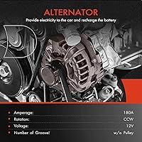 Vista 2 de A-Premium Alternador compatible con Volvo XC60 10-16, XC90 07-14, S60 11-16, S80 07-15, V60 15-16, V70 08-10, 180Amp 12V en sentido antihorario
