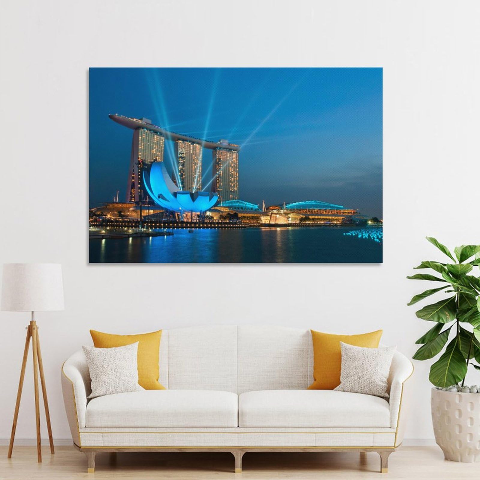 Amazon.co.jp: 有名な場所 夜のマリーナベイサンズ シンガポール