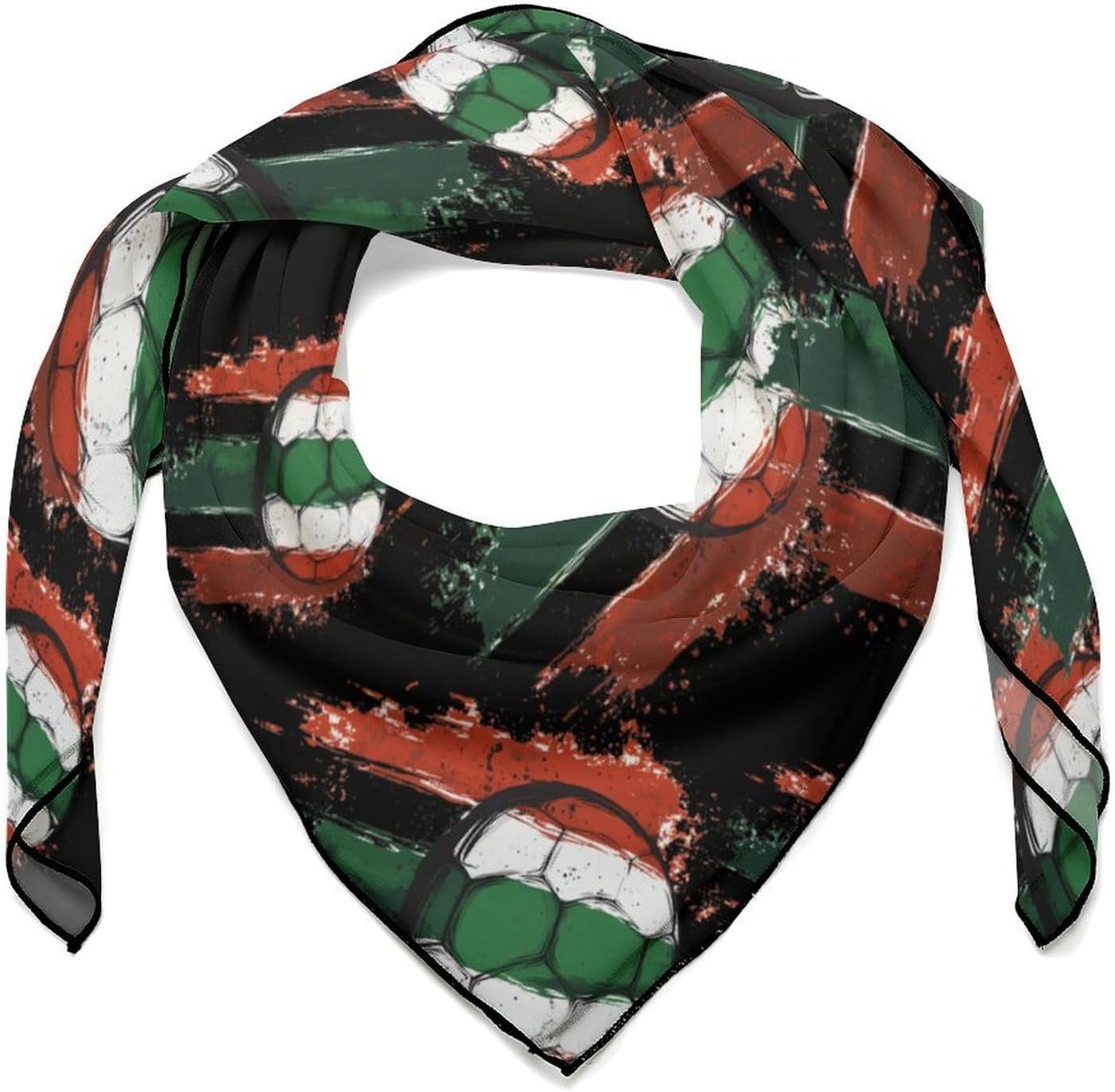 Ireland Soccer Ball Bandana Fashion Head Scarf Square Silk Scarf Print Neck Hair Scarfs for Women Men Gifts
