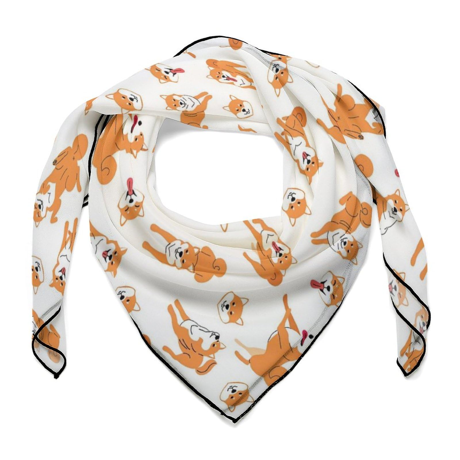 Amazon.co.jp: 絹のスカーフ 柴犬 犬柄 レディース 春夏用 ストール