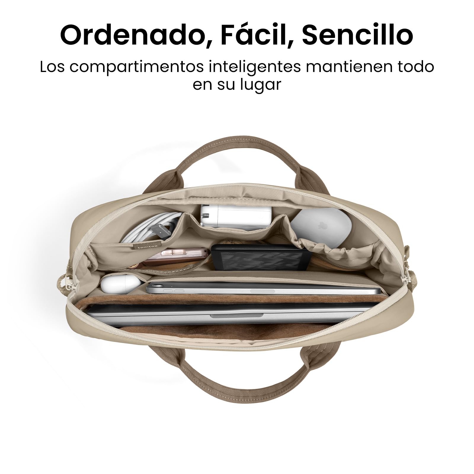 tomtoc Maletín Funda para 16 Pulgadas Portátil Paramujer, Bolsa Ligero para 16 Pulgadas MacBook Pro M5/M4/M3 y Otros 15/16" Laptop, Sleeve para el Trabajo y los Viajes con Espacio de Almacenamiento
