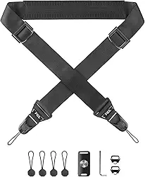 FIEIL Alça de câmera com placa de liberação rápida, alça de pescoço ajustável para câmera, alça confortável para câmeras digitais DSLR/SLR/Mirrorless.