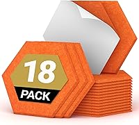 Vista 11 de TONOR - Paquete de 12 paneles acústicos hexagonales, paneles autoadhesivos a prueba de sonido de 12 x 10 x 0.4 pulgadas para paredes, panel de pared