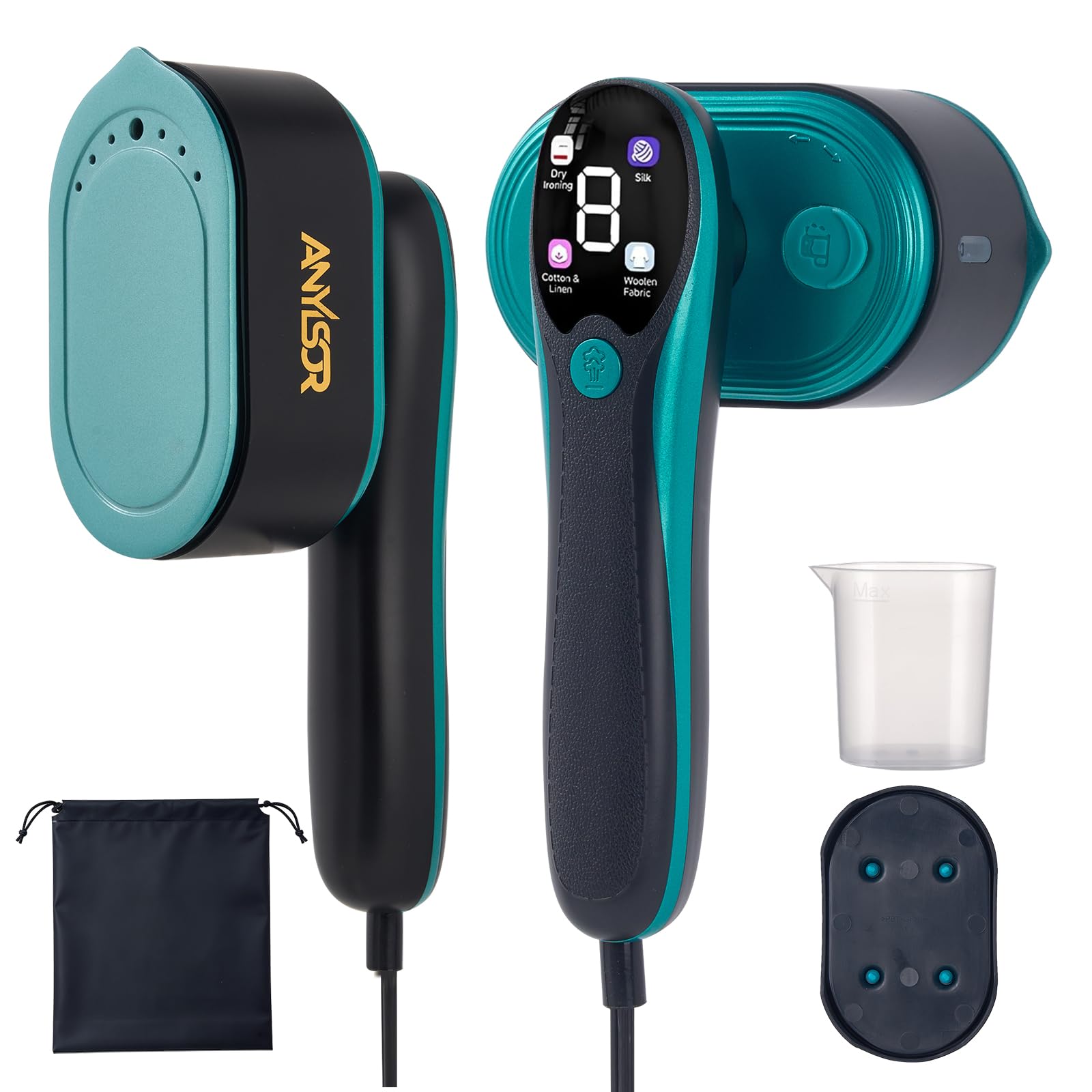 ANYLSOR Travel Steamer for Clothes 1200W Powerful Wrinkle Remover, 2 in 1 Clothes Steamer & Steam Iron, 10-Second Heat Up, Lightweight & Compact