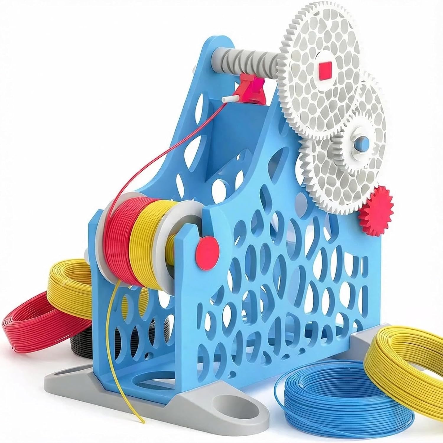 Hand-Cranked 3D Printer Filament Respooler – Uniform Wire Winder for 1Kg Spools with Removable Modular Design, Neat Wrapping for 3D Printing, Welding & Textile Arts