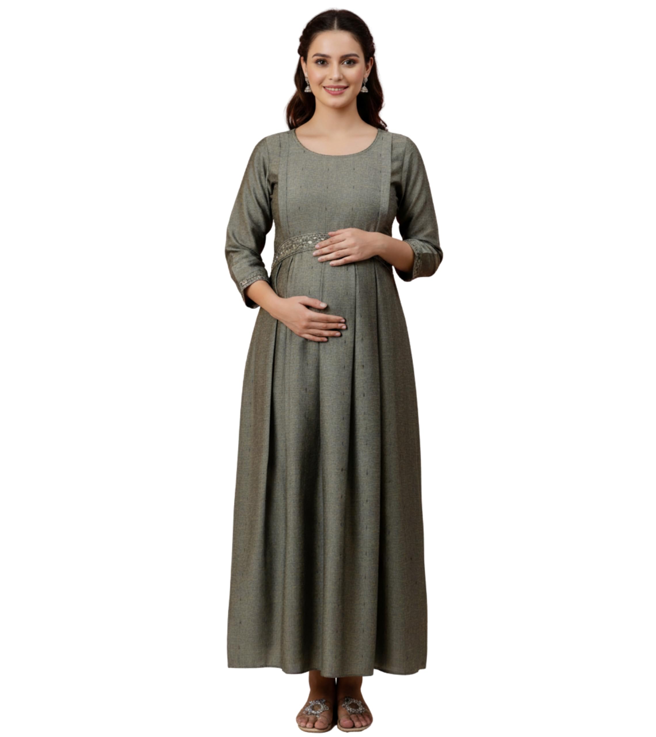 Maternity Dresses for Women Cotton | Feeding Anarkali Kurta with Concealed Nursing Zippers for Pre & Post Pregnancy | Mom to Be Gifts