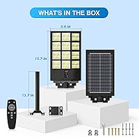 Vista 3 de 5000W Solar Street Light, Wide Angle Solar Lights Outdoor IP66 Waterproof, 6500K Dusk to Dawn, LED Security Flood Light with Motion Sensor and