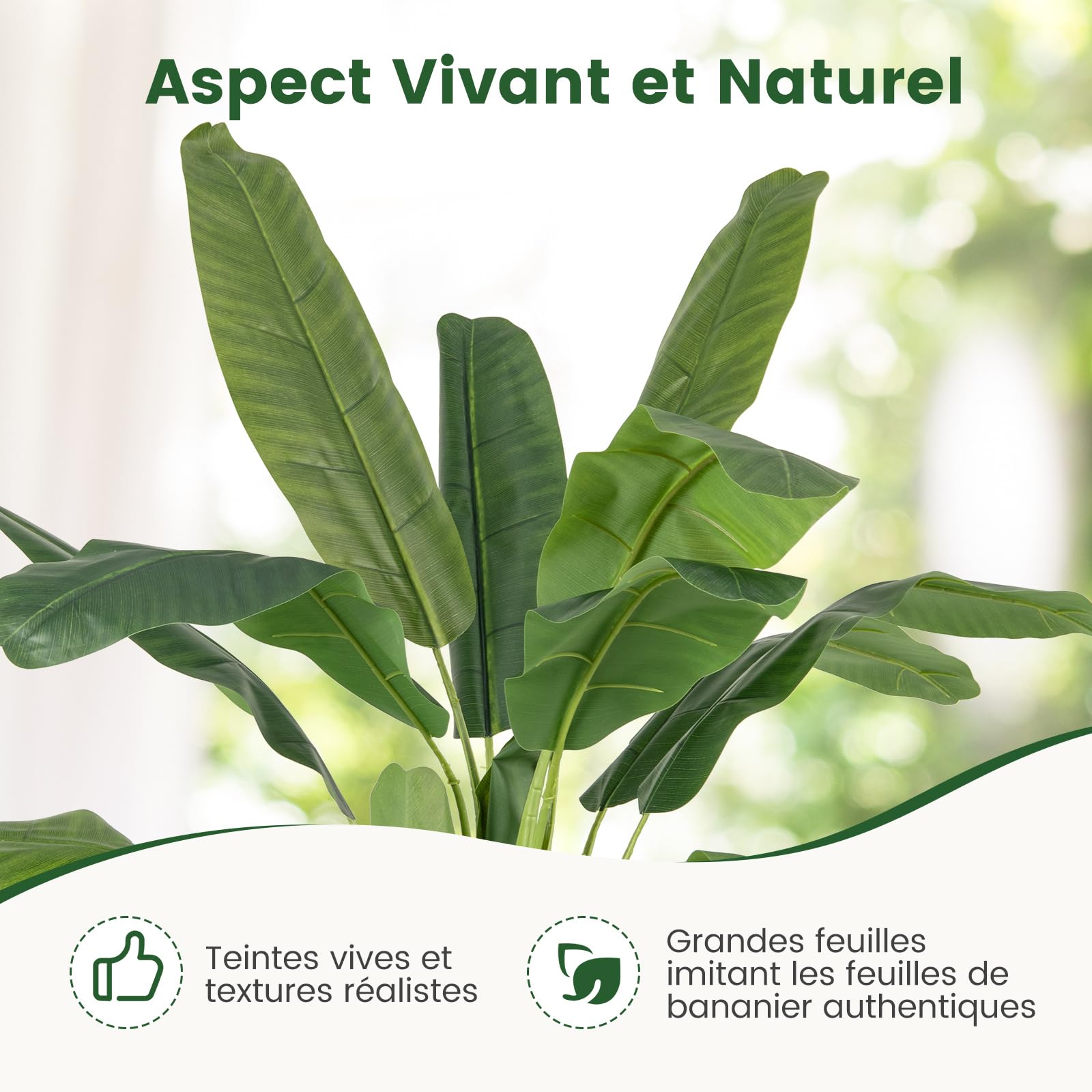 RELAX4LIFE Palmier Artificiel 160CM avec 18 Feuilles