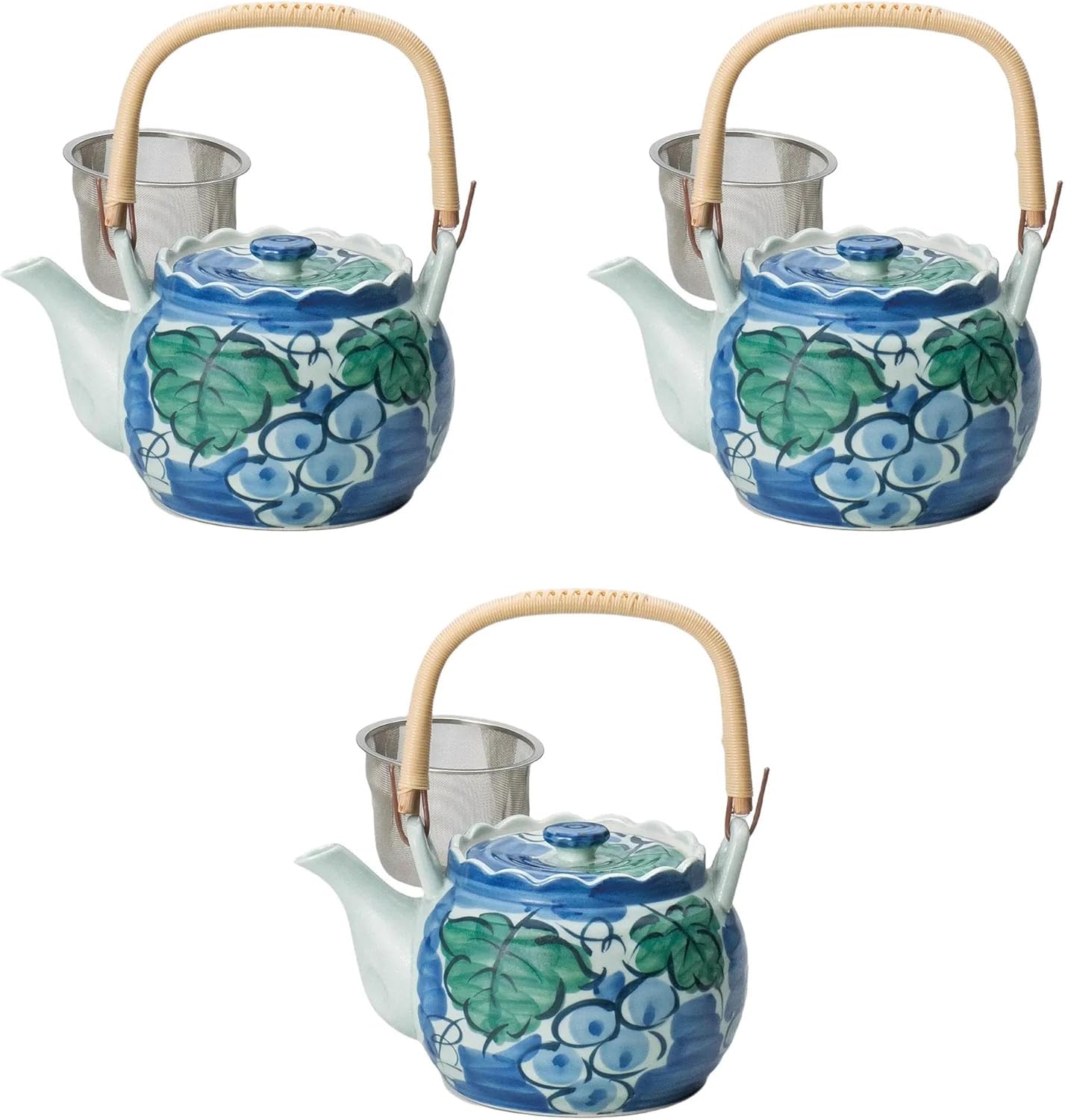 竹内靖之 師：山本陶秀 備前龍摘み籐手付き面取り土瓶 竹内靖之