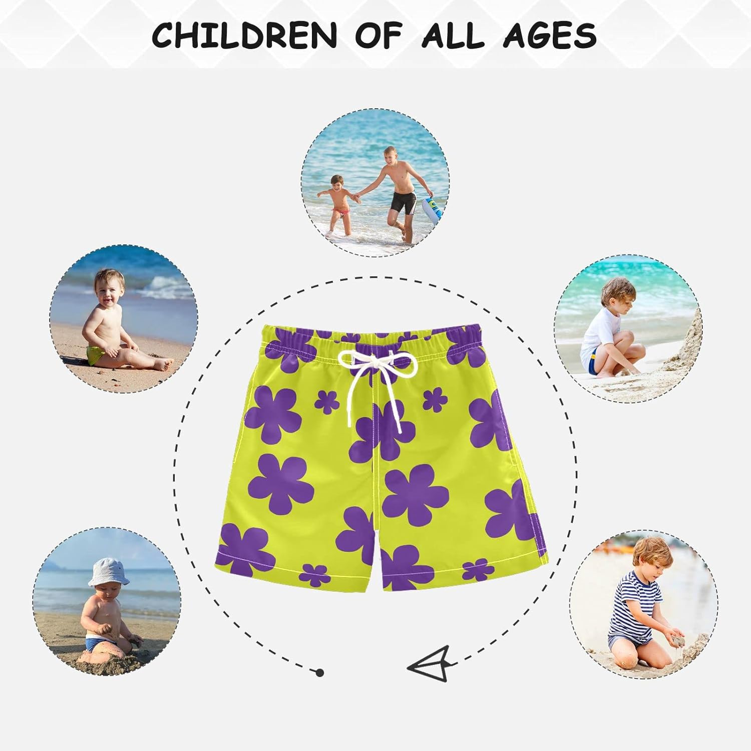JUNZAN Abstract Independence Day Star Swim Trunks Boys Quick Dry Swim Board Shorts Kids Toddler Teens Beach Vacation 2T - Image 5