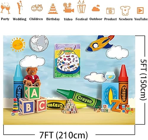 Miniatura 2 de Fondo de fotografía de regreso a la escuela ABC Globe Pencil Book Niños Cumpleaños Retrato Decoración Telón de fondo Foto Studio Prop