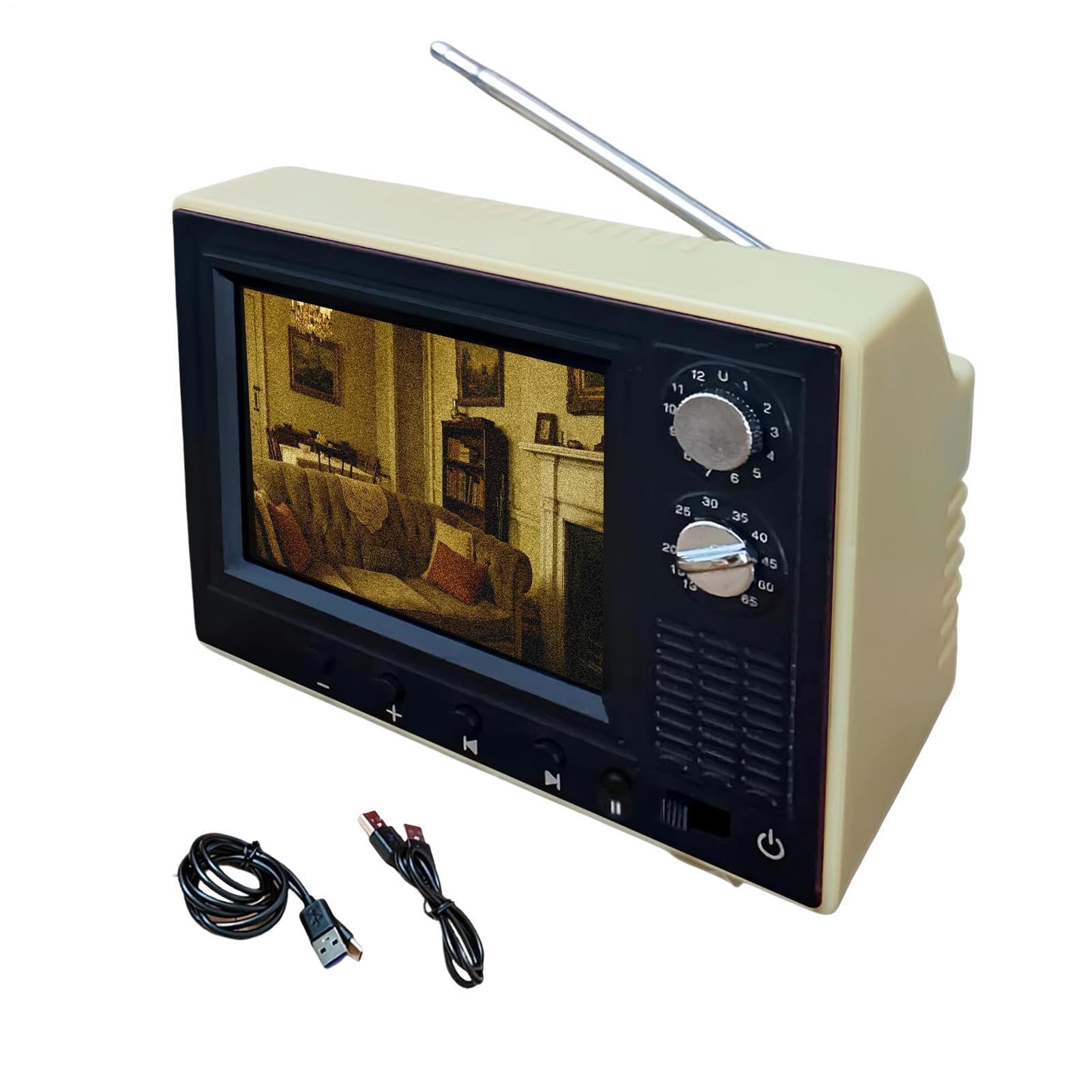 TV De Juguete Juguete Retro con Pantalla Pequeña 720p y 8 GB Memoria