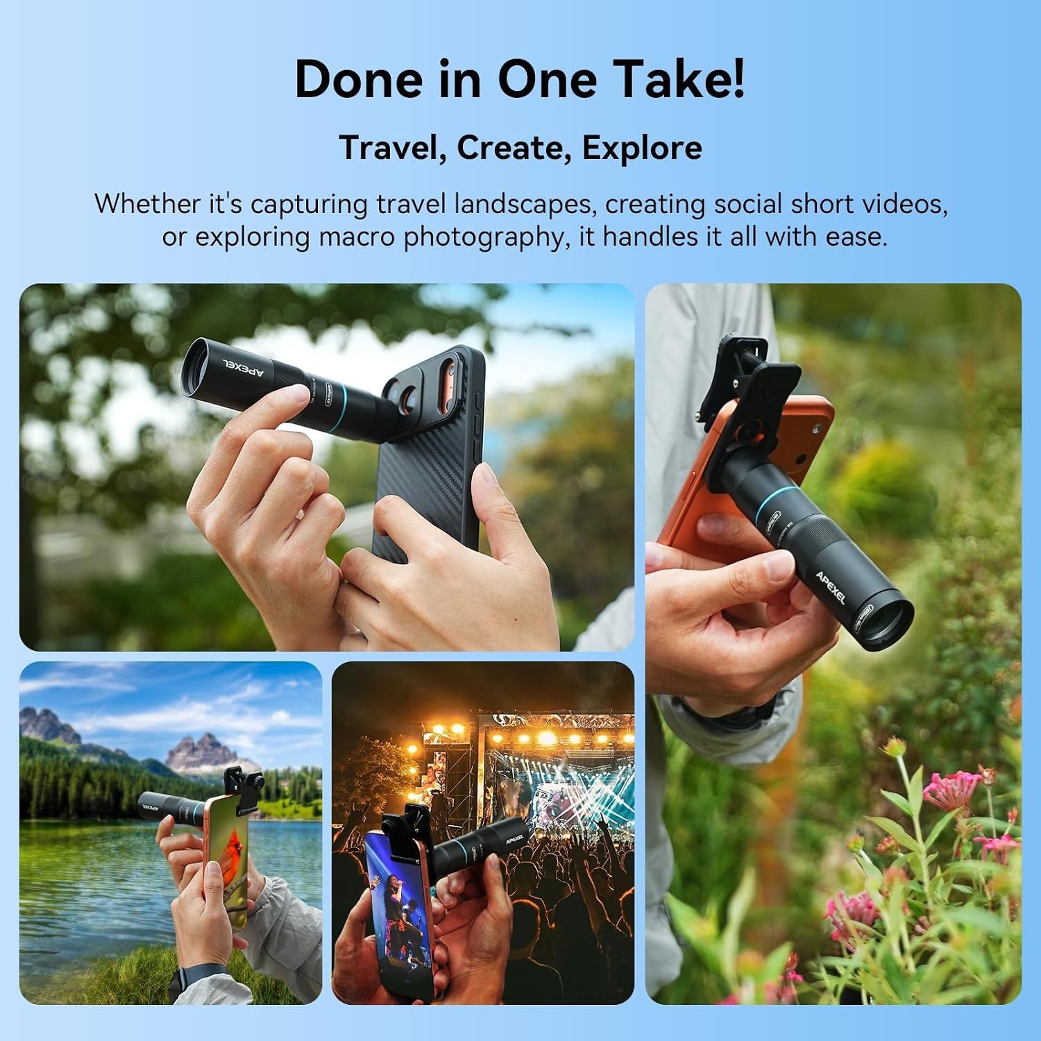 APEXEL 10X Tele-Macro Pro Dual Lens 2-in-1 for iPhone