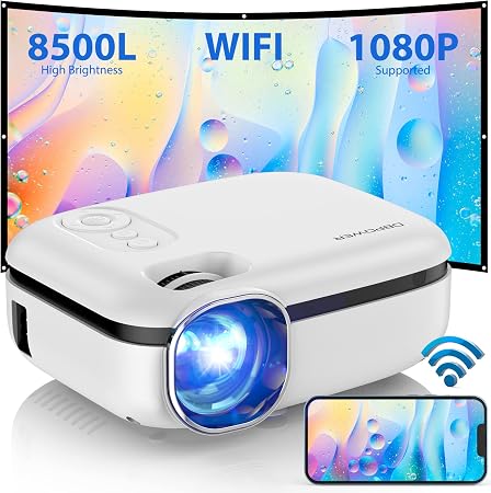 DBPOWER WiFi Mini Projector, 8500L WiFi 