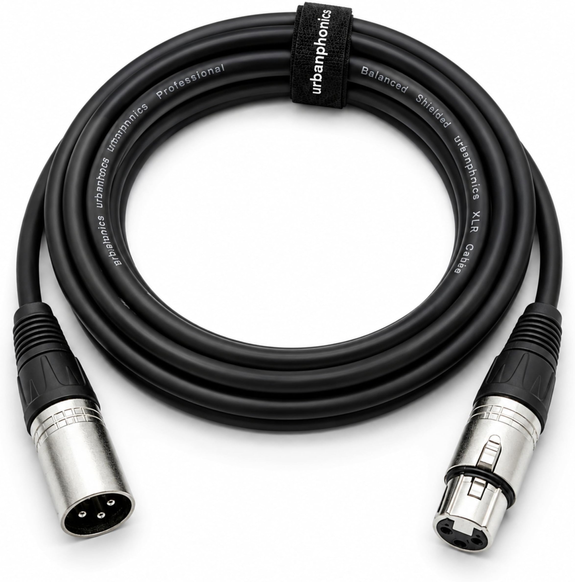 XLR Microphone Cable 8m | Balanced 3-Pin Male to Female Mic Lead | Audio Cord for Mixer, Speaker, Amplifier, PA System, Live Stage, Home Studio and Podcast Recording | Black