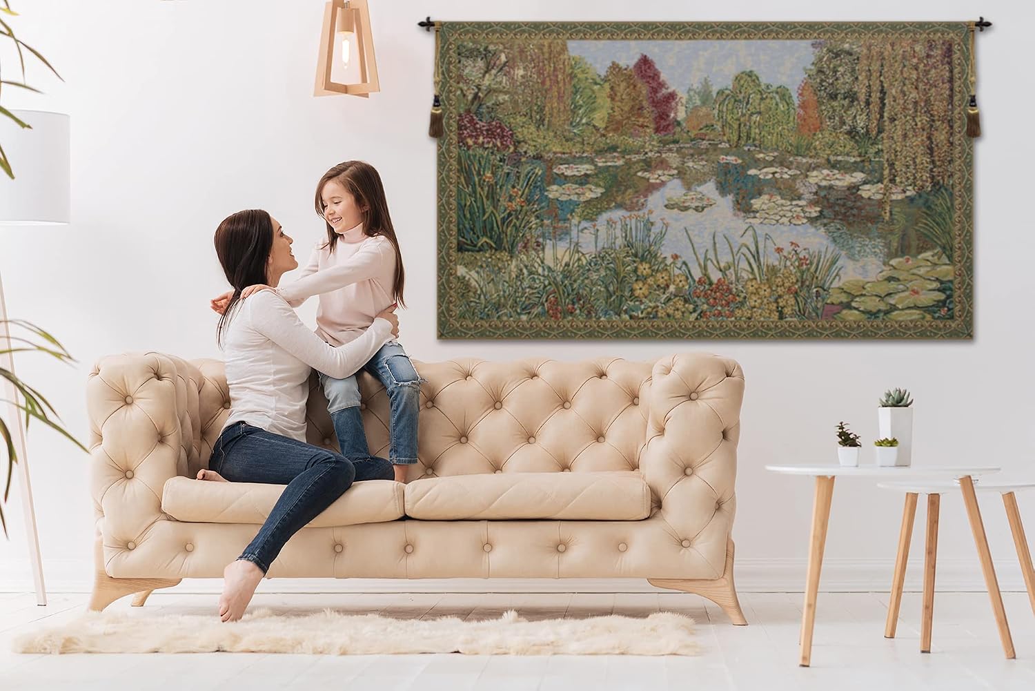 C Charlotte Home Furnishings Inc Parc De Monet Belgian Tapestry - 70 in. x 42 in. Cotton/Viscose/Polyester by Claude Monet
