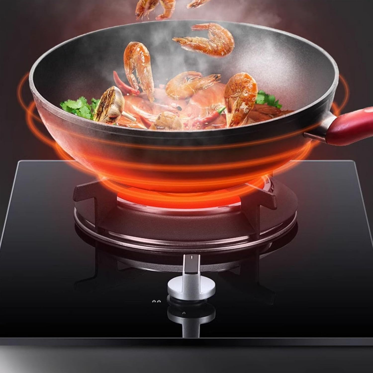 Gas Hob, Gas Stove Desktop and Embedded Gas Cooktop with Flame Failure Protection,Infrared Heating Automatic Ignition NG/LPG Gas Cooker, Burner for Home Camping Outdoor(NG)
