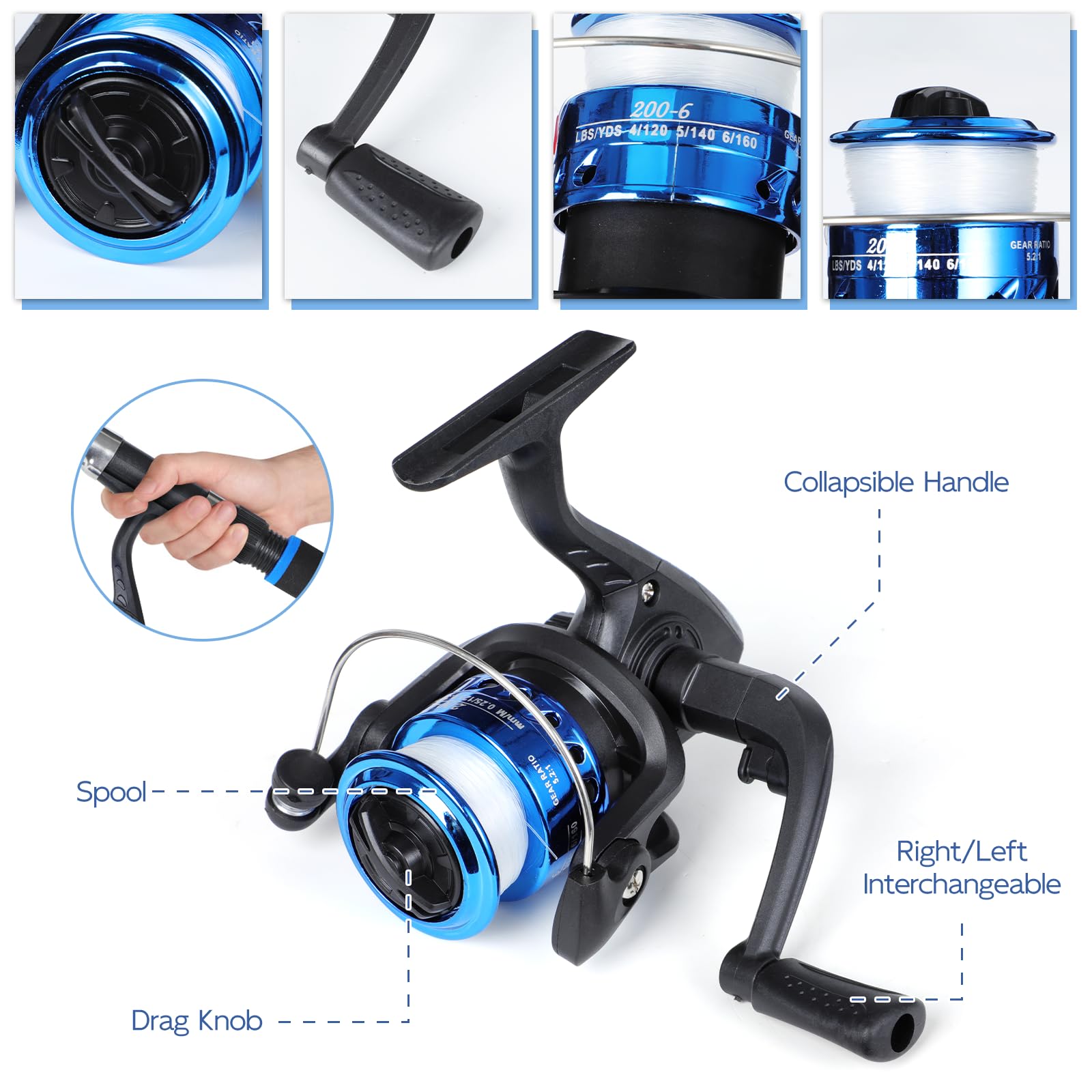 Kit de Canne à Pêche pour Enfants,180cm Combo Télescopique Canne et Moulinet pour Débutants avec Moulinet Spincast, Equipement de Pêche, Kit Peche pour Garçons, Filles, Tout-Petits