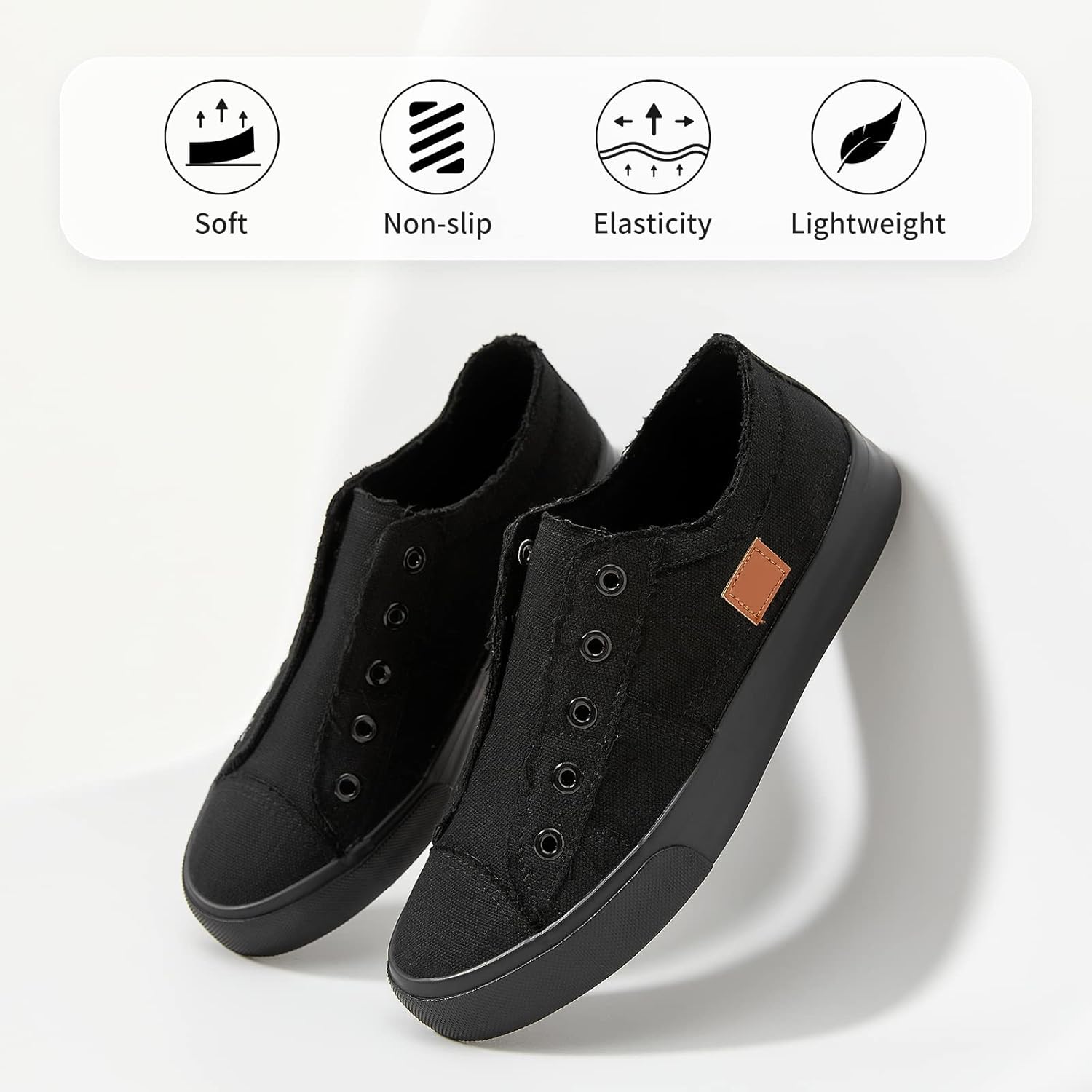 Women's Slip on Shoes Non Slip Fashion Canvas Sneakers Low Top Casual Shoes - Image 5