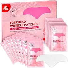 Forehead Wrinkle Patches Overnight for Fine Lines & Hydration, Smoothing Anti Wrinkle Patches with Peptides, Hyaluronic Acid & Collagen, Hydrogel Anti Wrinkle Skincare for Men & Women (24pcs)