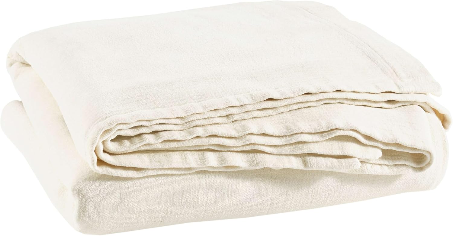 Pine Cone Hill Sumptuous Chenille Coverlet, Queen, Ivory Solid Pattern