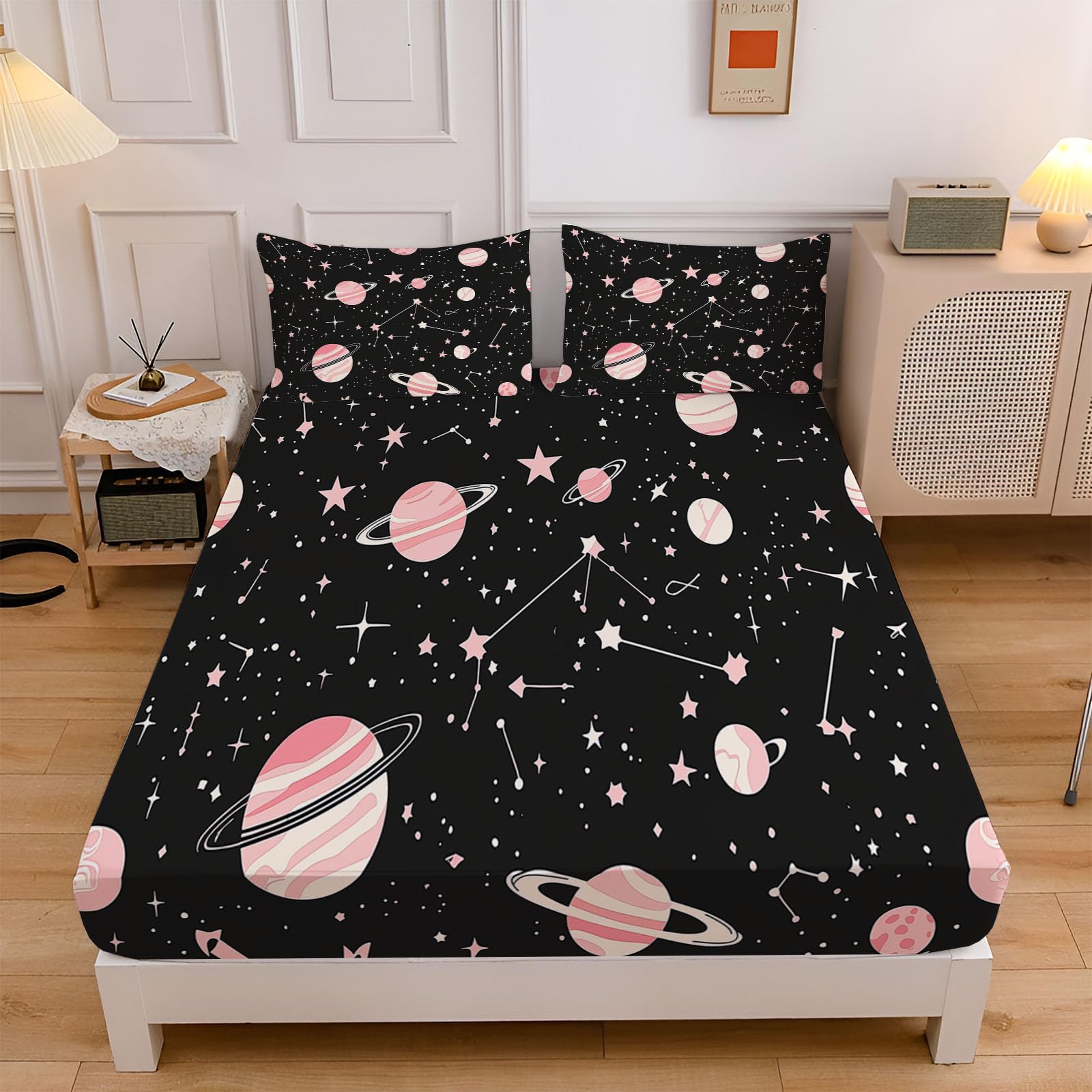 Drap housse 180x200 constellation pour lit deux personnes