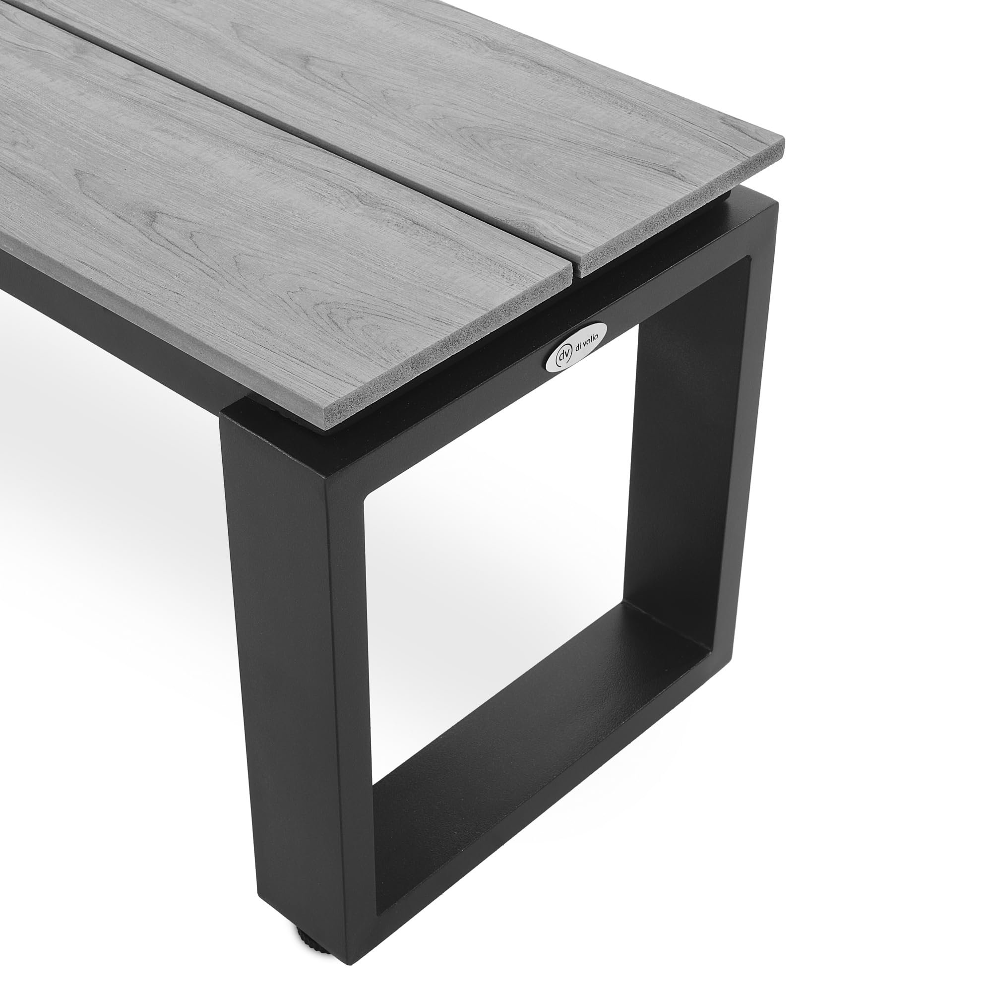 di volio Gartenbank Pisa aus Aluminium, Holzoptik, 160x36,5x41,5 cm, Gartenbank - wetterfest & langlebig, für Garten, Terrasse und Balkon (1)