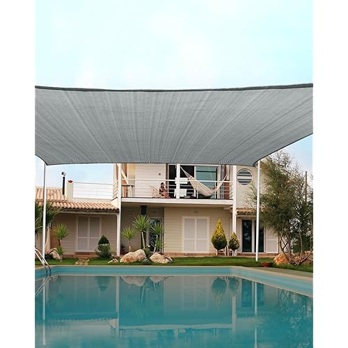 Quictent 12x16ft Rectangular Sun Shade Sail 185G HDPE Canopy 98% UV Block Outdoor Patio Garden Commercial Deck with Hardware Kit