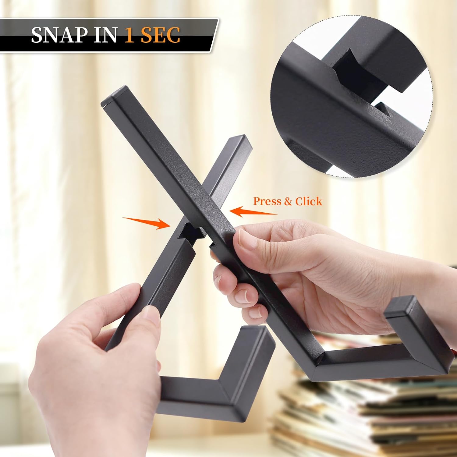 Metal Vinyl Record Stand Holder, Compact Desktop Display Rack for LPS image 2
