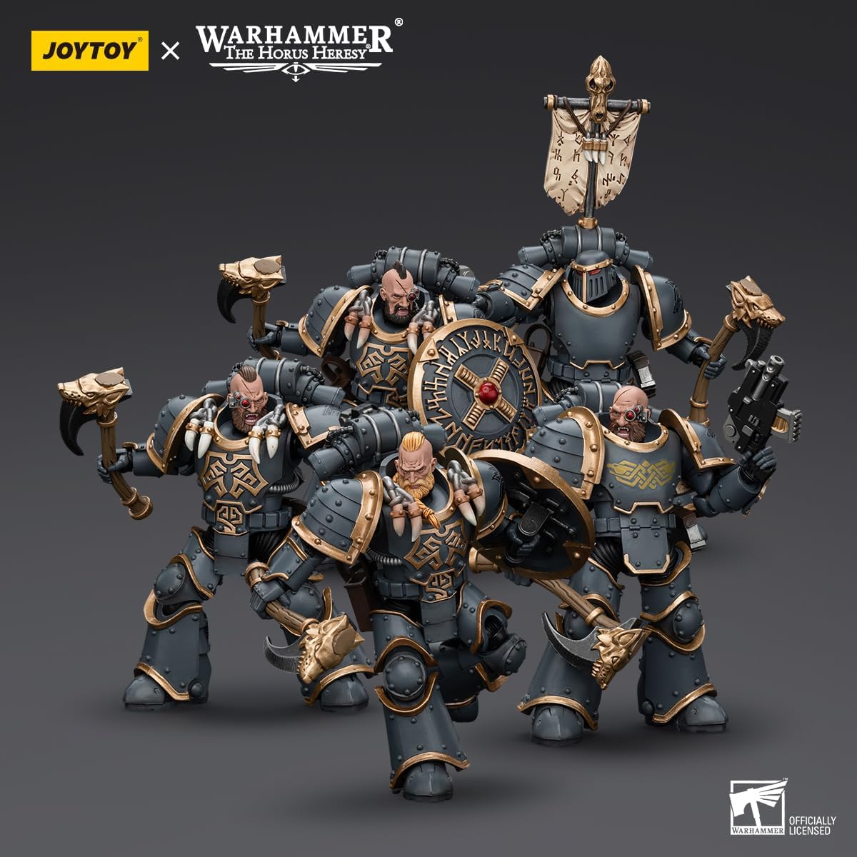 JOYTOY 1/18 Action Figures - Warhammer The Horus Heresy Space Wolves Grey Slayer Pack - 5PCS/5‘’,Classic Character,Collectible,Age 15 and Above