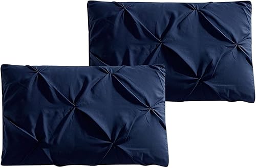 Miniatura 3 de sheetsnthings Oxford - Juego de edredón de 3 piezas, tamaño individual extra largo, XL, color azul marino