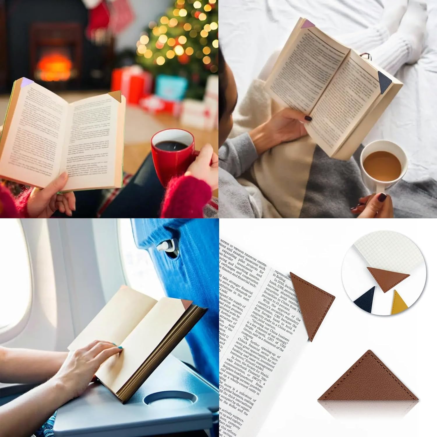 7 Pcs Leather Corner Bookmark, Square Page Book Marks for Women Kids Teachers Students，Book Accessories for Reading Lover, Cute Handmade Book Reading Gift for Book Lovers - Image 4