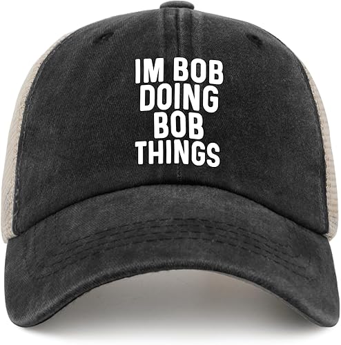 Im Bob Doing Bob Things - Sombrero de camionero para hombre, sombrero de malla vintage para verano