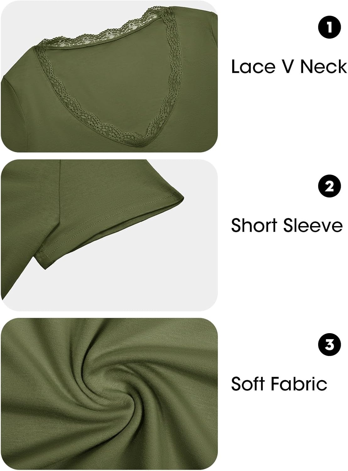 Imily Bela Womens Sexy V Neck T Shirts Summer Lace Short Sleeve Slim Fit Y2k Going Out Crop Tops - Image 6