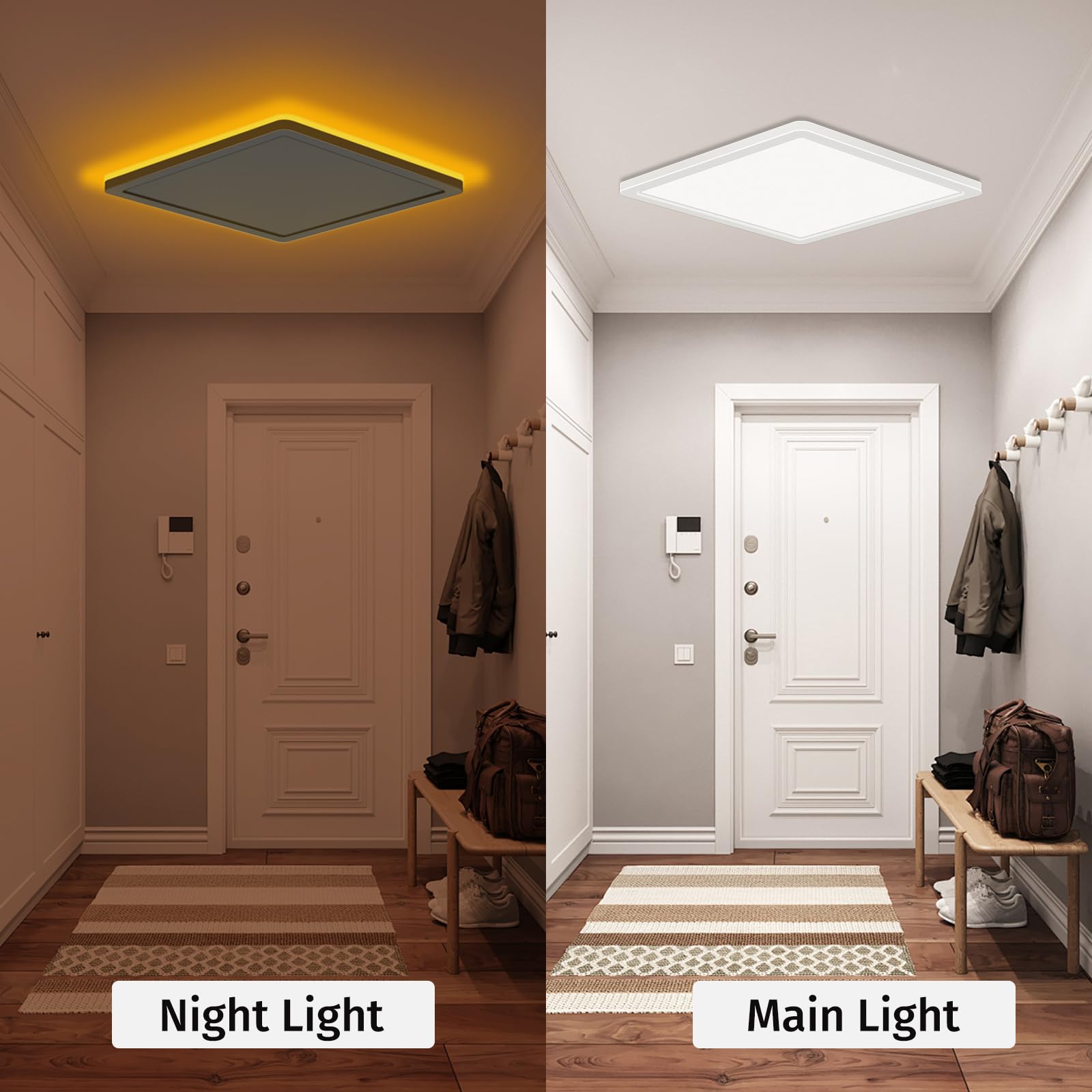 Bowfar LED Deckenleuchte, 24W Deckenlampe mit 1800K Nachtlicht Amber 30cm – Ansicht 5
