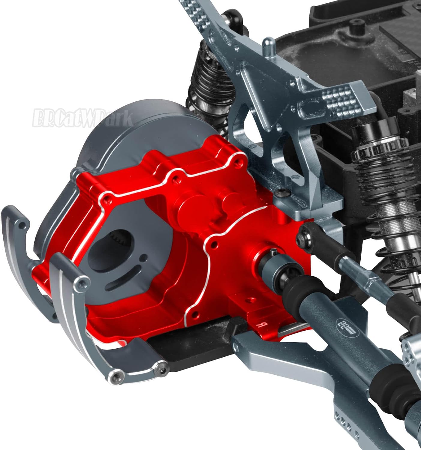 RC Gearbox Transmission Case w/Spur Gear Upgrades Part for 1/10 Slash 2WD (VXL)/Bandit 2WD (VXL)/Stampede 2WD (VXL)/Rustler 2WD (VXL),Aluminum Transmission Gearbox Hops Up,Titanium