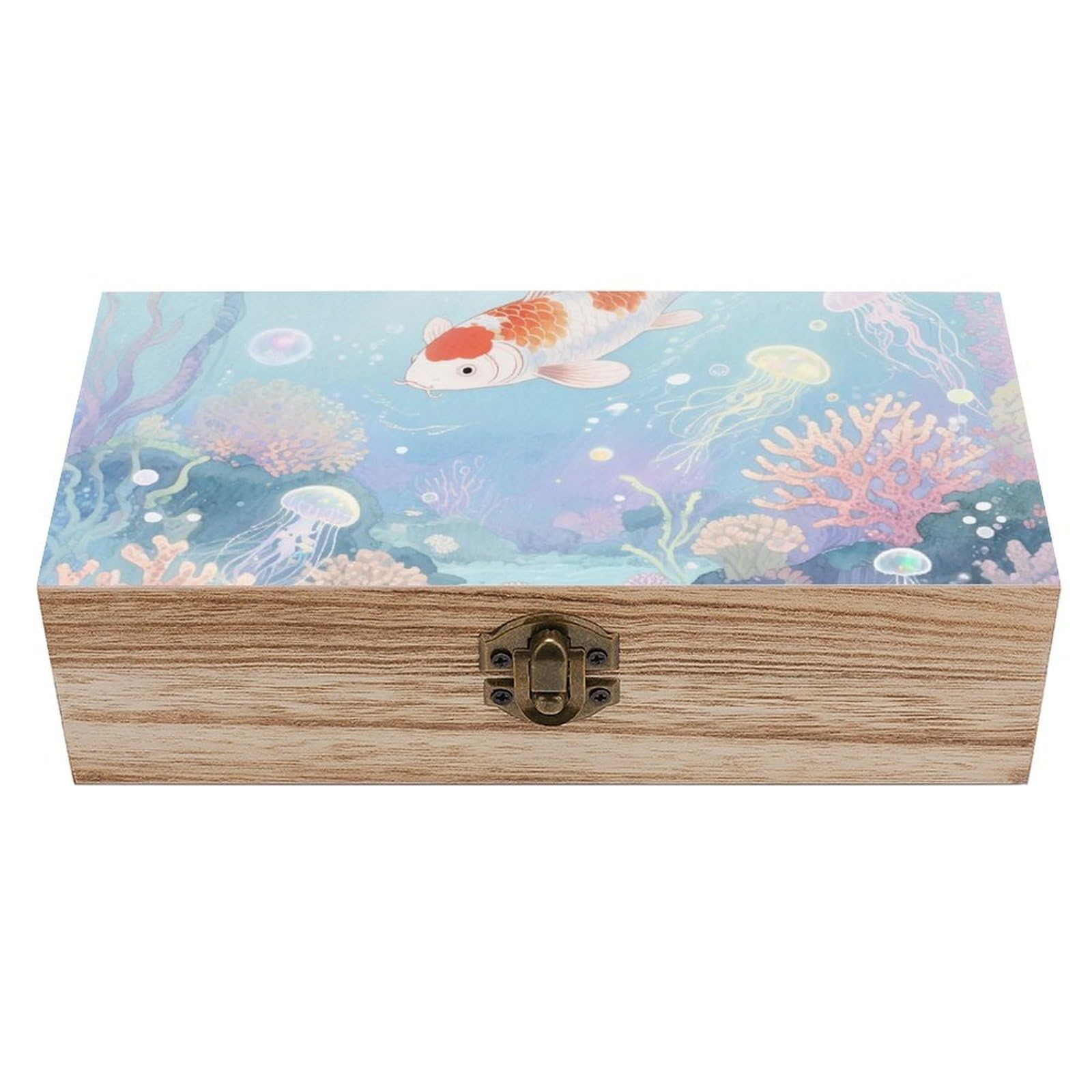 Wooden Storage Box with Hinged Lid Decorative Keepsake Boxes Organizer