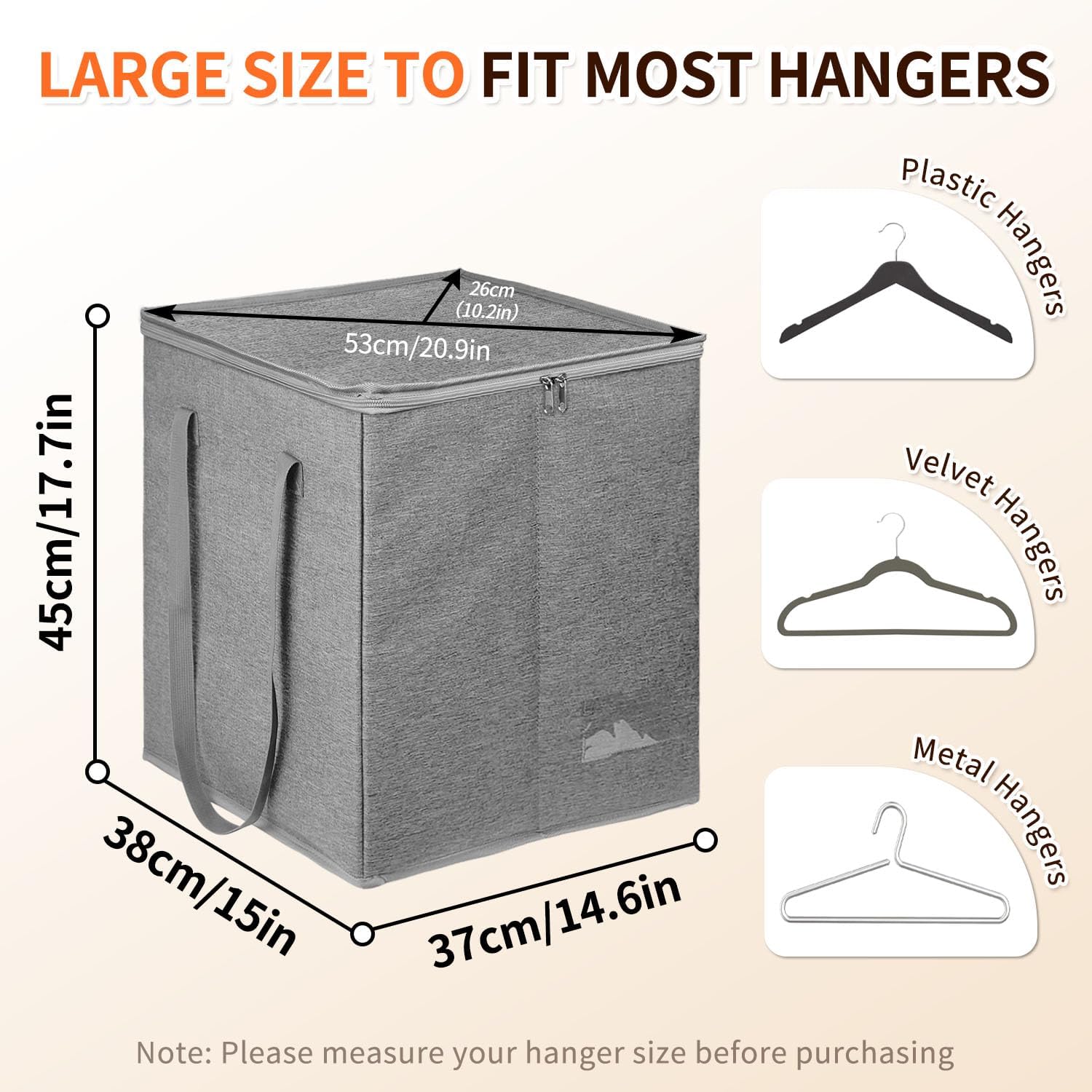 Clothes Hanger Organizer-Hard Shell Hanger Storage with Dust Lid, Large Hanger Storage Organizer with Separator Keep Hangers Tidy, Sturdy Handle and Label Window to Transportation