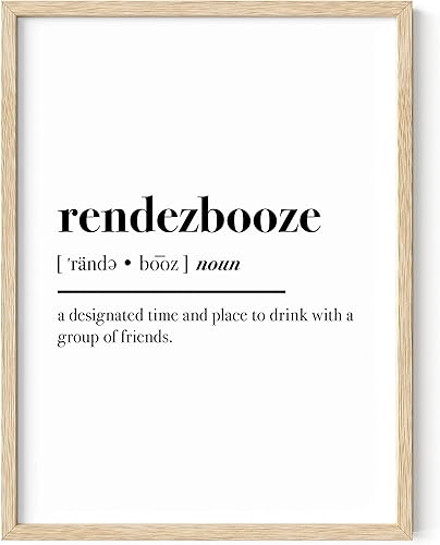 HAUS AND HUES Rendezbooze - Póster de alcohol para pared, arte de pared con alcohol, accesorios de carrito de bar, fotos de bar, decoración de