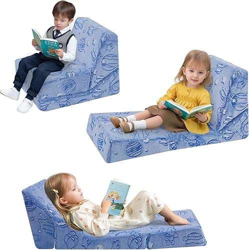 MeMoreCool Sofá plegable para niños, sofá plegable para bebé, reclinable plegable para niños, cama de espuma plegable para sala de juegos, sofá