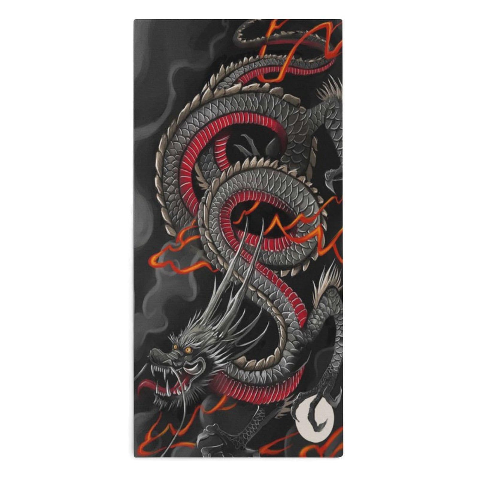 Dragon Hand Towels Soft Face Towel Gym Bathroom Travel Hotel 13"x28"