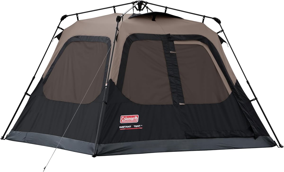 Coleman Tienda de campaña instantánea para 4/6/8/10 personas con configuración de 1 minuto, tienda familiar grande con postes preinstalados, ventilación y bolsa de transporte, se instala en aproximadamente 60 segundos