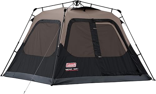 Coleman 46810 Person Instant Camping Tent with 1-Minute Setup, Large Family Tent with Pre-Attached Poles, Air Vent, & Carry Bag, Sets Up in About 60