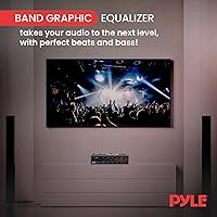Vista 4 de Pyle Ecualizador paramétrico con subwoofer, salida de preamplificador RMS de 5 voltios con control de ganancia de subwoofer y 2 fuentes de entrada